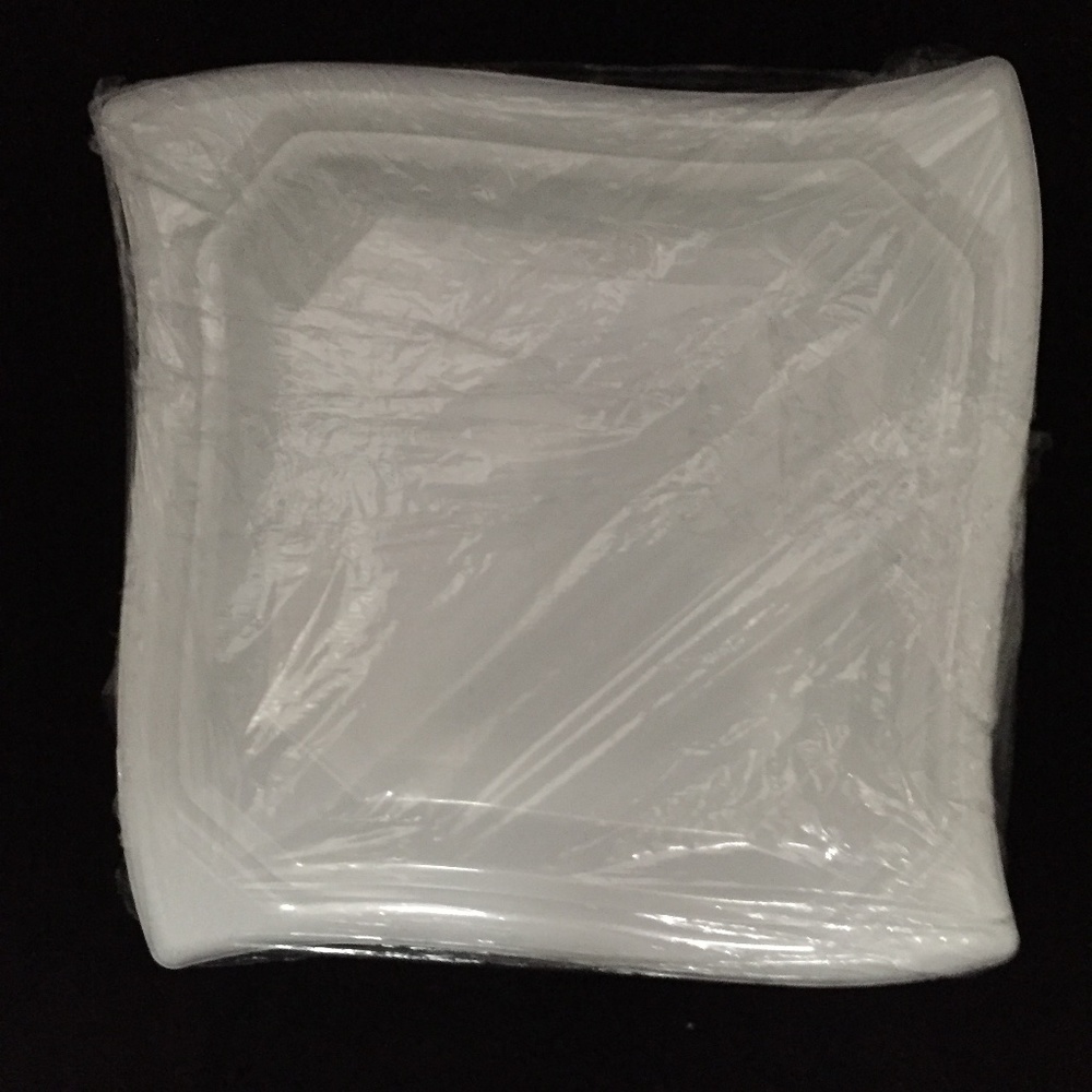 Elegant Plastic Square Plates 30 NWOT